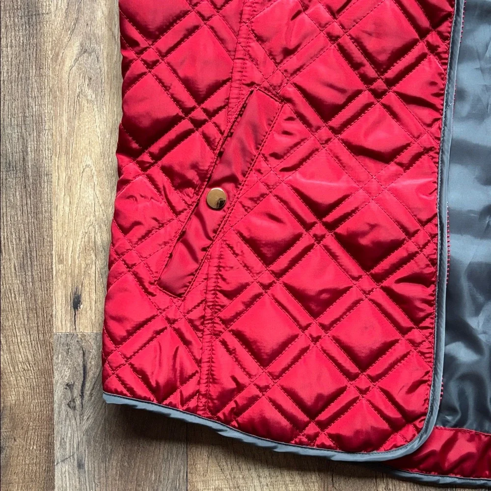 Lincoln Outfitters Red and Gray Quilted Lightweight Zip Up Puffer Vest New